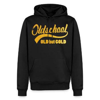 Vieille école ancienne mais or en or - Sweat à capuche Premium bio Homme - noir - Devant - Nico (187cm)