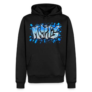 Mathis - Männer Premium Bio Hoodie - Schwarz - Vorne - Nico (187cm)