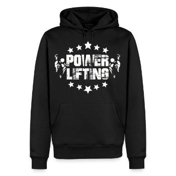 Power Lifting Musculation Sport cadeau - Sweat à capuche Premium bio Homme - noir - Devant - Nico (187cm)