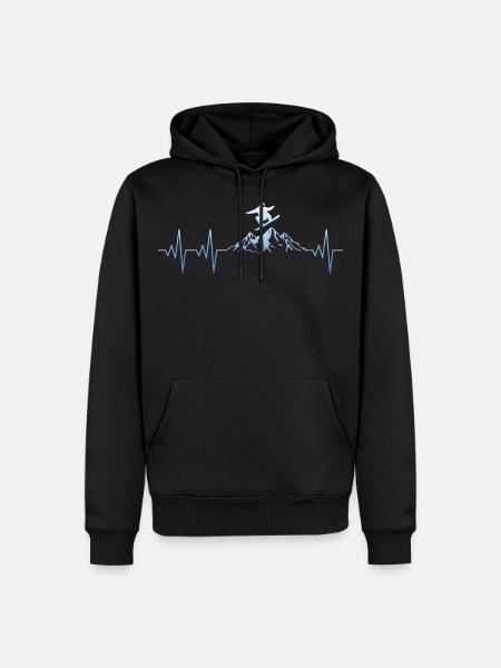 Snowboarder Snowboard Heartbeat - Men’s Premium Organic Hoodie - black