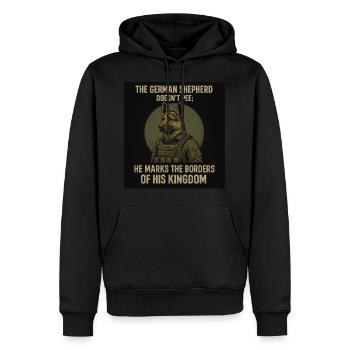 Le berger allemand – Marquage du territoire royal - Sweat à capuche Premium bio Homme - noir - Devant - Nico (187cm)