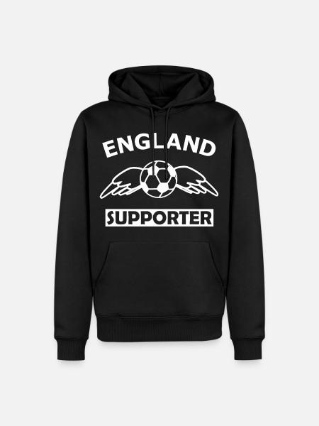 England Fußball Fan - Männer Premium Bio Hoodie - Schwarz
