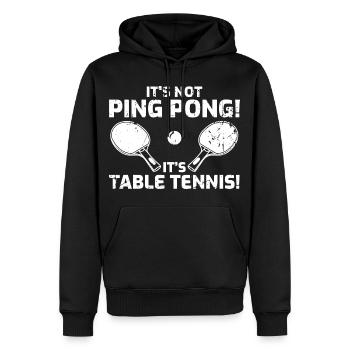 Blague sur le tennis de table - Sweat à capuche Premium bio Homme - noir - Devant - Nico (187cm)