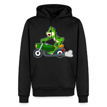 Moto Frog - Sweat à capuche Premium bio Homme - noir - Devant - Nico (187cm)