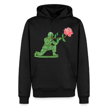 Peacekeeper - Männer Premium Bio Hoodie - Schwarz - Vorne - Nico (187cm)