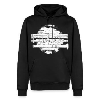 Flöte Zeichnung - Männer Premium Bio Hoodie - Schwarz - Vorne - Nico (187cm)