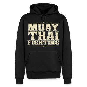 Muay Thai - Männer Premium Bio Hoodie - Schwarz - Vorne - Nico (187cm)