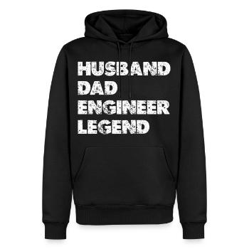 Husband Dad Engineer Legend - Männer Premium Bio Hoodie - Schwarz - Vorne - Nico (187cm)