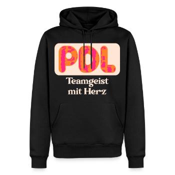 Pflegedienstleistung PDL - Teamgeist Pflege - Männer Premium Bio Hoodie - Schwarz - Vorne - Nico (187cm)