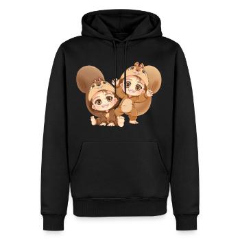 MOSBIES Zwillinge Horoskop Sternzeichen Geschenk - Männer Premium Bio Hoodie - Schwarz - Vorne - Nico (187cm)