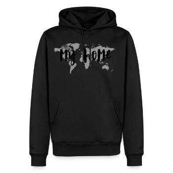 my home - Männer Premium Bio Hoodie - Schwarz - Vorne - Nico (187cm)