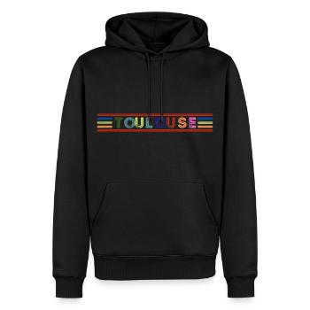 TOULOUSE - Sweat à capuche Premium bio Homme - noir - Devant - Nico (187cm)