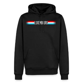 Luxembourg Drapeau / bannière 004 dessins ronds - Sweat à capuche Premium bio Homme - noir - Devant - Nico (187cm)