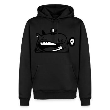 Smiling Character - Men’s Premium Organic Hoodie - black - Front - Nico (187cm)