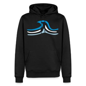 eau vague plage maritime cadeau marin - Sweat à capuche Premium bio Homme - noir - Devant - Nico (187cm)