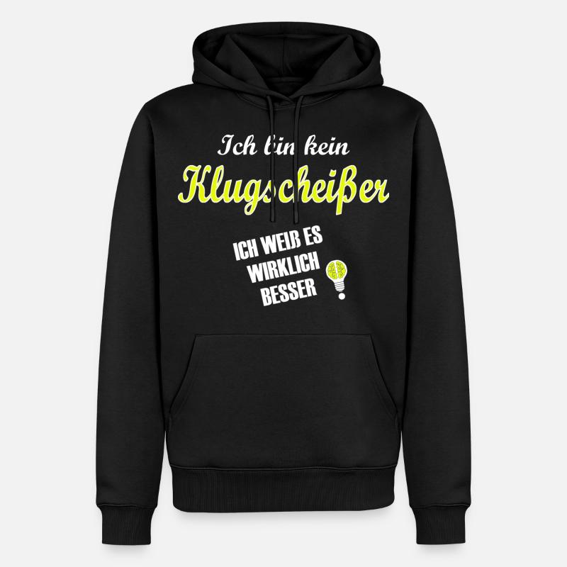 klugscheisser - spruch statement - Männer Premium Bio Hoodie - Schwarz