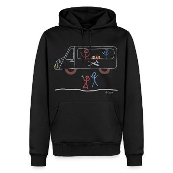 Foodtruck Strichmännchen, Koch, Essen Beruf Hobby - Männer Premium Bio Hoodie - Schwarz - Vorne - Nico (187cm)