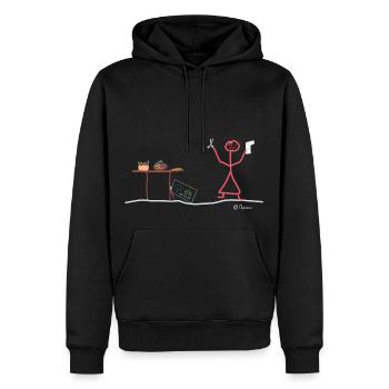 Bastel Strichmännchen, Hobby Freizeit Dekoration - Männer Premium Bio Hoodie - Schwarz - Vorne - Nico (187cm)