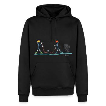 Figurine de hockey sur glace, sport d'hiver de skate - Sweat à capuche Premium bio Homme - noir - Devant - Nico (187cm)