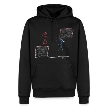 Figure de bâton de handball, entraînement de loisir - Sweat à capuche Premium bio Homme - noir - Devant - Nico (187cm)