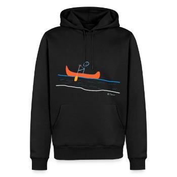 Kajak Strichmännchen, Sport Freizeit Kanu Wasser - Männer Premium Bio Hoodie - Schwarz - Vorne - Nico (187cm)