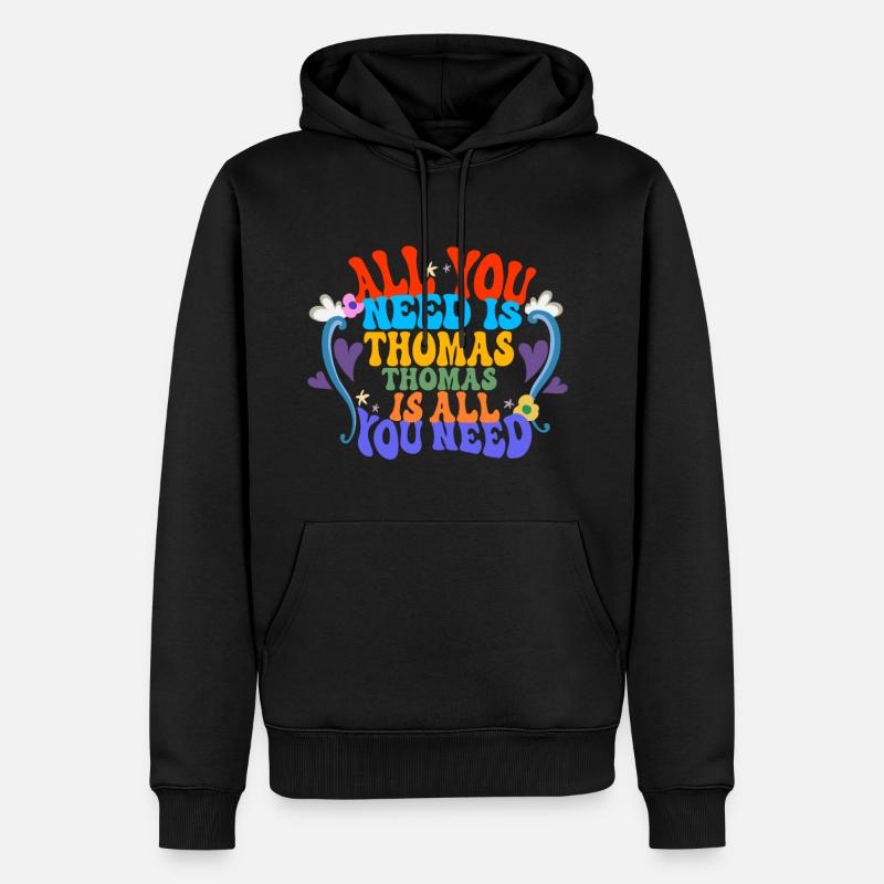 Thomas - Sweat à capuche Premium bio Homme - noir