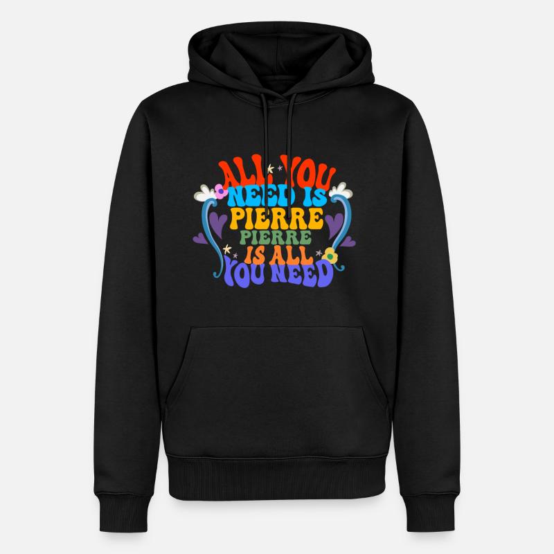 Stein - Männer Premium Bio Hoodie - Schwarz