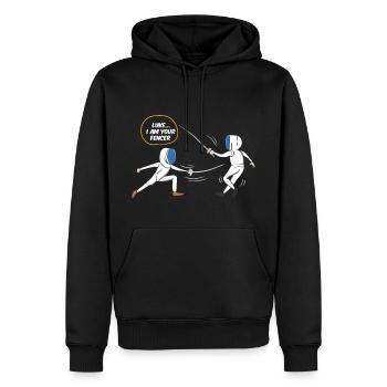 Luke je suis votre escrimeur - Escrime Duel Arts martiaux - Sweat à capuche Premium bio Homme - noir - Devant - Nico (187cm)