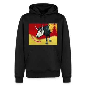 Camargue Bull naiven Malstil - Männer Premium Bio Hoodie - Schwarz - Vorne - Nico (187cm)