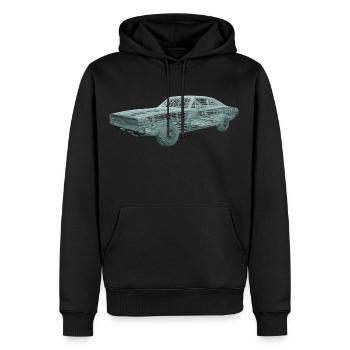 Charger - Männer Premium Bio Hoodie - Schwarz - Vorne - Nico (187cm)
