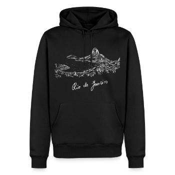 Rio de Janeiro Shirt Sun Beach & Joie de vivre - Men’s Premium Organic Hoodie - black - Front - Nico (187cm)