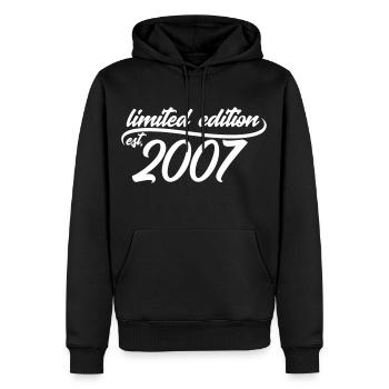 Limited Edition est 2007 - Männer Premium Bio Hoodie - Schwarz - Vorne - Nico (187cm)
