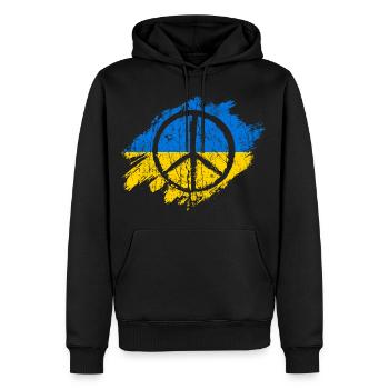 Ukraine Frieden Peace Flagge - Männer Premium Bio Hoodie - Schwarz - Vorne - Nico (187cm)