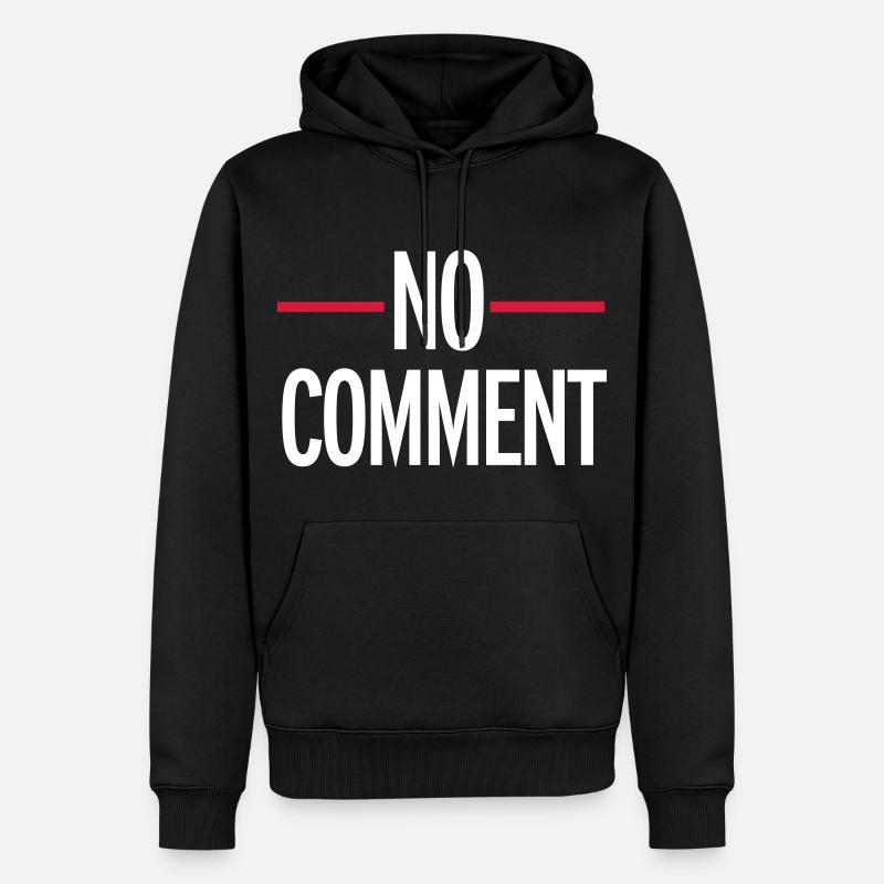 No Comment - Männer Premium Bio Hoodie - Schwarz