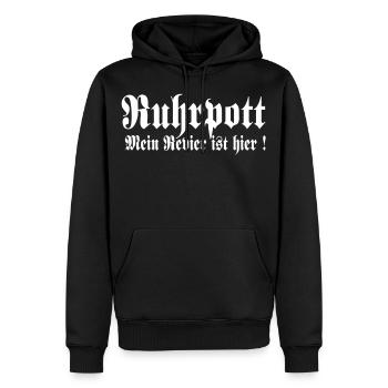 Ruhr - Mon quartier est ici - Sweat à capuche Premium bio Homme - noir - Devant - Nico (187cm)