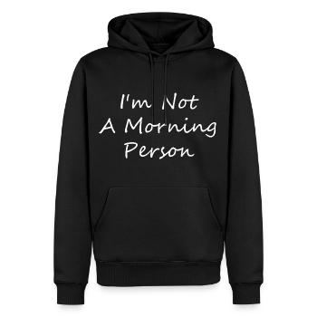 Nein, kein Morgenmensch - Männer Premium Bio Hoodie - Schwarz - Vorne - Nico (187cm)