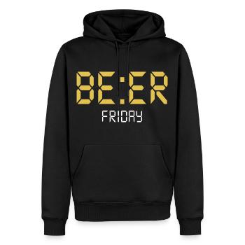 BIÈRE Vendredi - Sweat à capuche Premium bio Homme - noir - Devant - Nico (187cm)