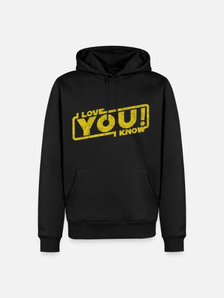 jeg elsker dig jeg ved - film citat gave - Herre Premium økologisk hoodie - sort