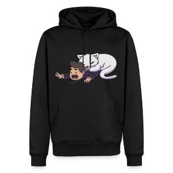 Cuddly cat - Men’s Premium Organic Hoodie - black - Front - Nico (187cm)