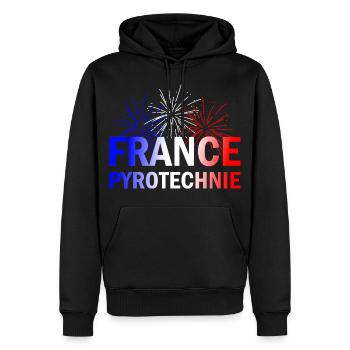 Frankreich Pyro Feuerwerk - Männer Premium Bio Hoodie - Schwarz - Vorne - Nico (187cm)