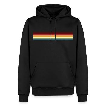 Retro Streifen Design in Vintage Farben - Männer Premium Bio Hoodie - Schwarz - Vorne - Nico (187cm)