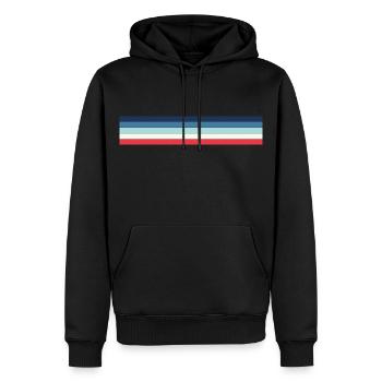 Retro Streifen Design in Vintage Farben - Männer Premium Bio Hoodie - Schwarz - Vorne - Nico (187cm)