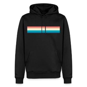 Retro Streifen Design in Vintage Farben - Männer Premium Bio Hoodie - Schwarz - Vorne - Nico (187cm)