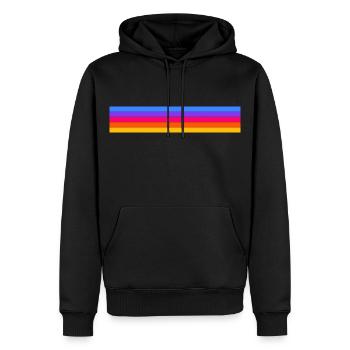 Retro Streifen Design in Vintage Farben - Männer Premium Bio Hoodie - Schwarz - Vorne - Nico (187cm)