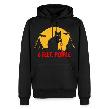6 feet people angry cat keep your distance cat - Men’s Premium Organic Hoodie - black - Front - Nico (187cm)