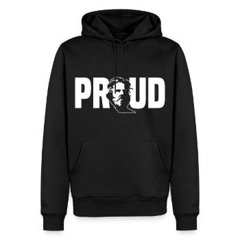 Kosovo. Albanien. Adem Jashari. Proud - Männer Premium Bio Hoodie - Schwarz - Vorne - Nico (187cm)