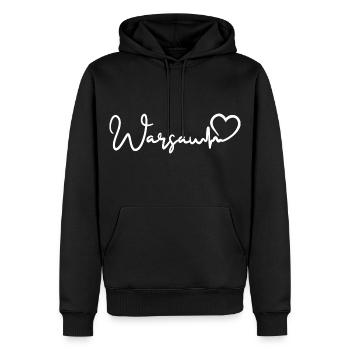 Warsaw Poland Warsaw heartbeat - Men’s Premium Organic Hoodie - black - Front - Nico (187cm)