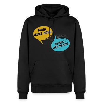 Bond Jack Russell dog Hund fun Comic movie Film - Männer Premium Bio Hoodie - Schwarz - Vorne - Nico (187cm)
