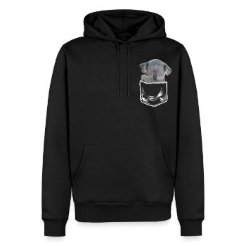 Koala dans la poche poitrine, poche chemise - Sweat à capuche Premium bio Homme - noir - Devant - Nico (187cm)