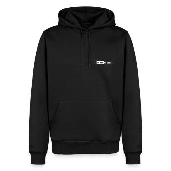 Be real, not perfect - Men’s Premium Organic Hoodie - black - Front - Nico (187cm)